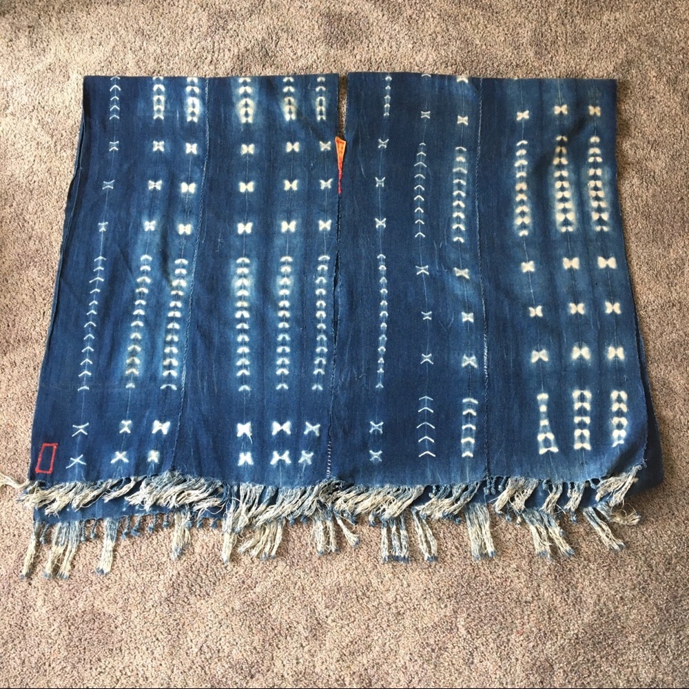Handmade Indigo Mudcloth Poncho